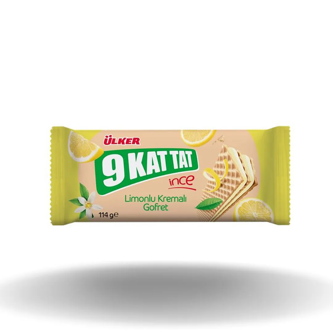 Ülker 9 Kat ince İnce Limonlu Kremalı Gofret 114 Gr