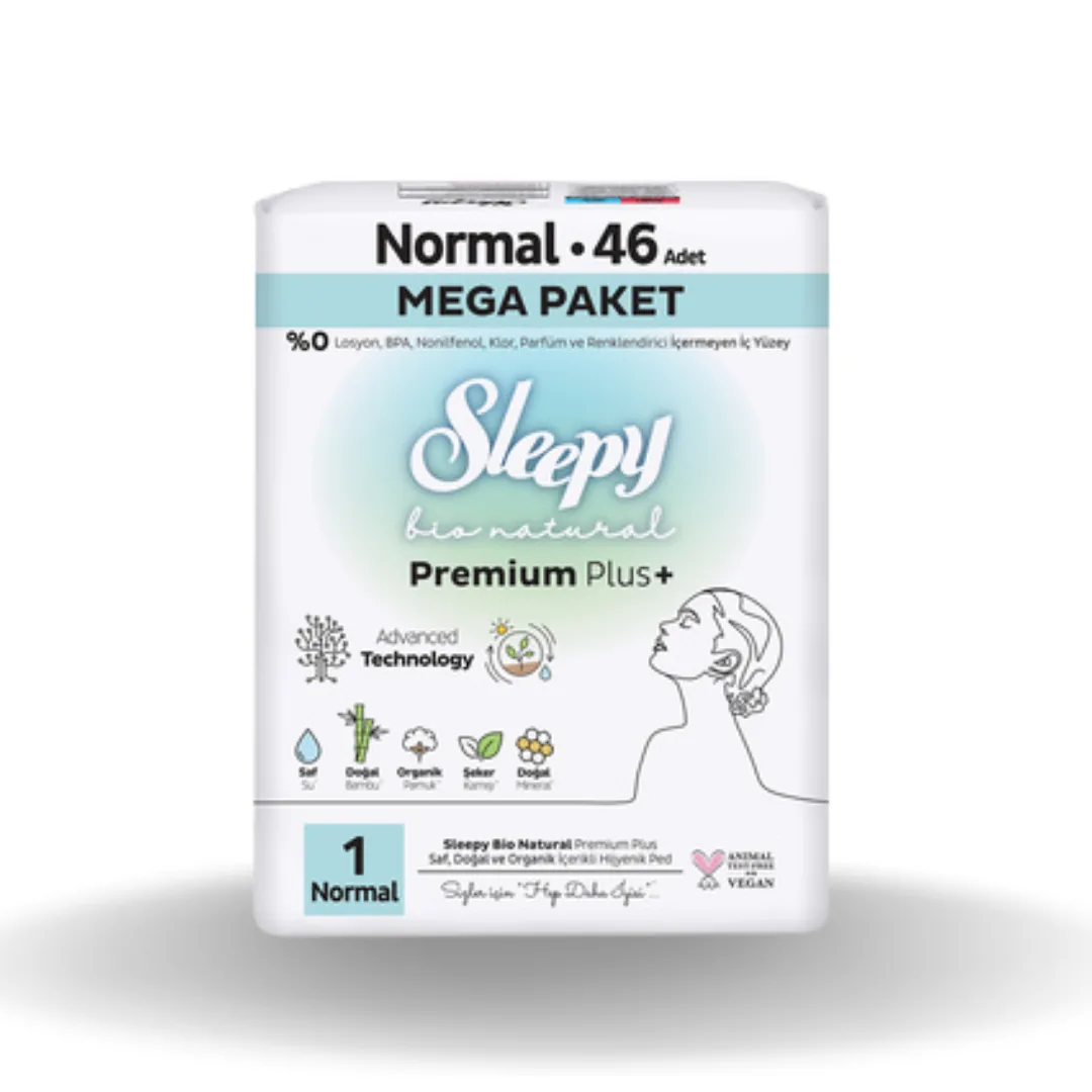 Sleepy Bio Natural Hijyenik Ped Mega Paket Normal 46'lı