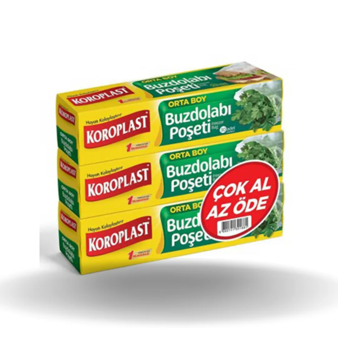 Koroplast 3'Lü Çok Al Az Öde Buzdolabı Poşeti Orta 30'Lu