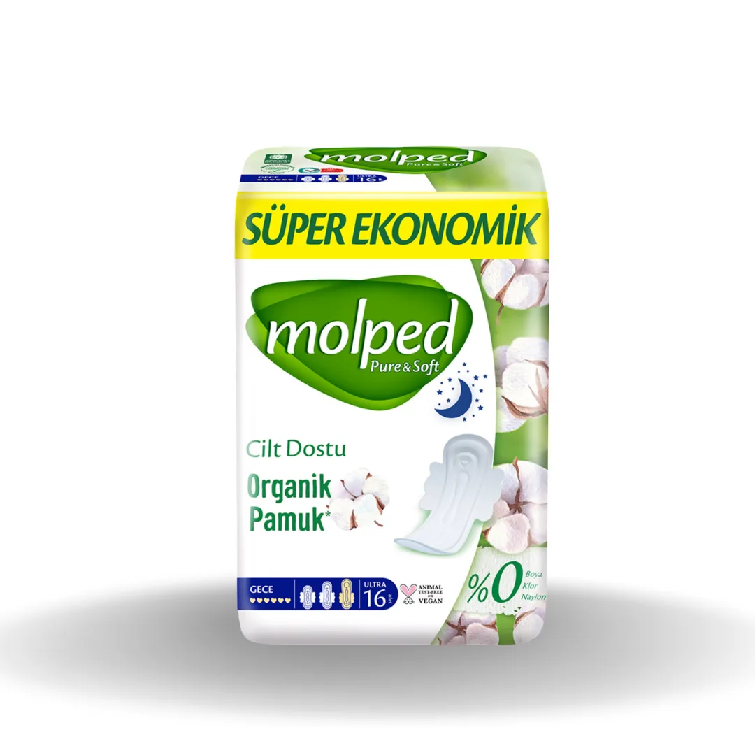 Molped Pure&Soft Süper Ekonomik Gece Hijyenik Ped 16'll