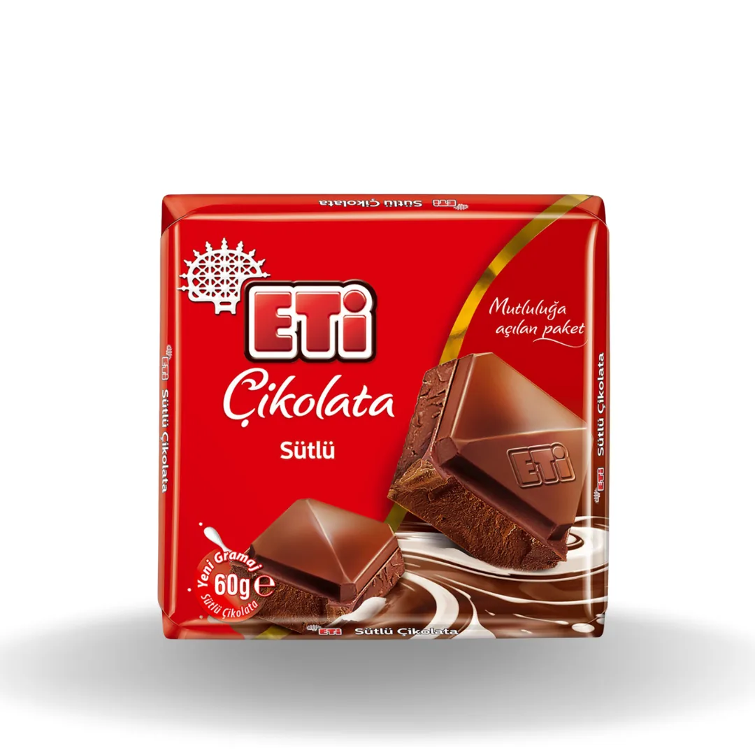 Eti Sütlü Kare Çikolata 60 Gr