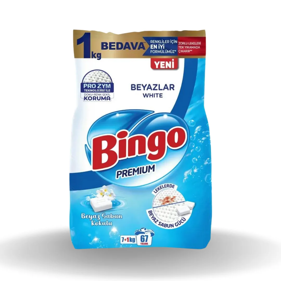 Bingo Matik Premium Beyaz Çamaşır Deterjanı 8 Kg