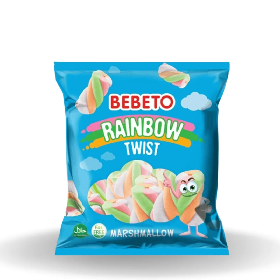 Bebeto Marshmallow Rainbow Twist 12 Li 70 Gr
