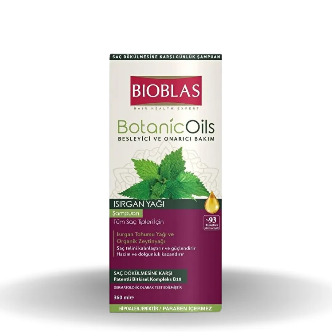 BIOBLAS BOTANIC OILS ISIRGAN & İNCE TELLI ŞAMPUAN 360 ML