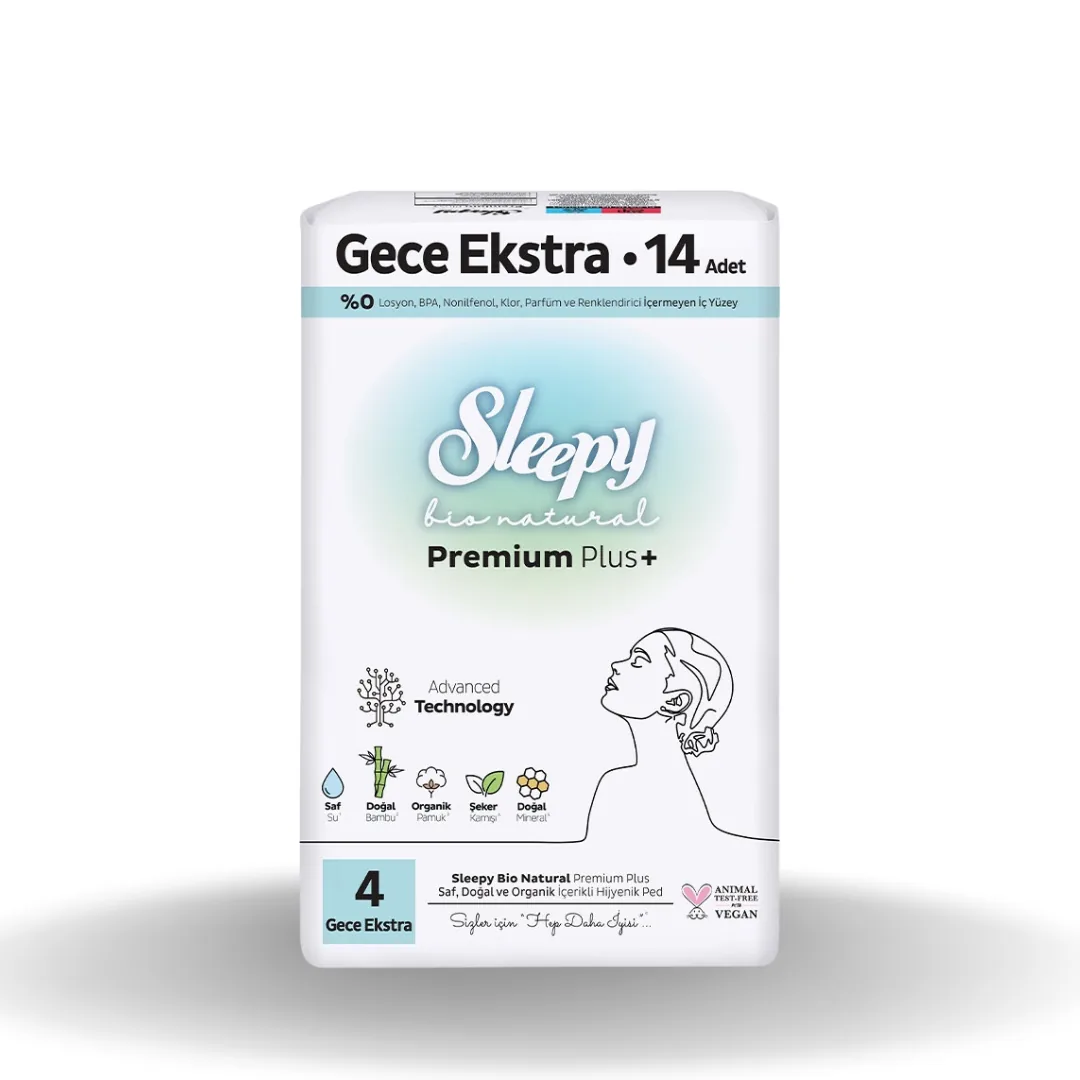 Sleepy Bio Natural Super Eco Gece Extra Hijyenik Ped 14'lü