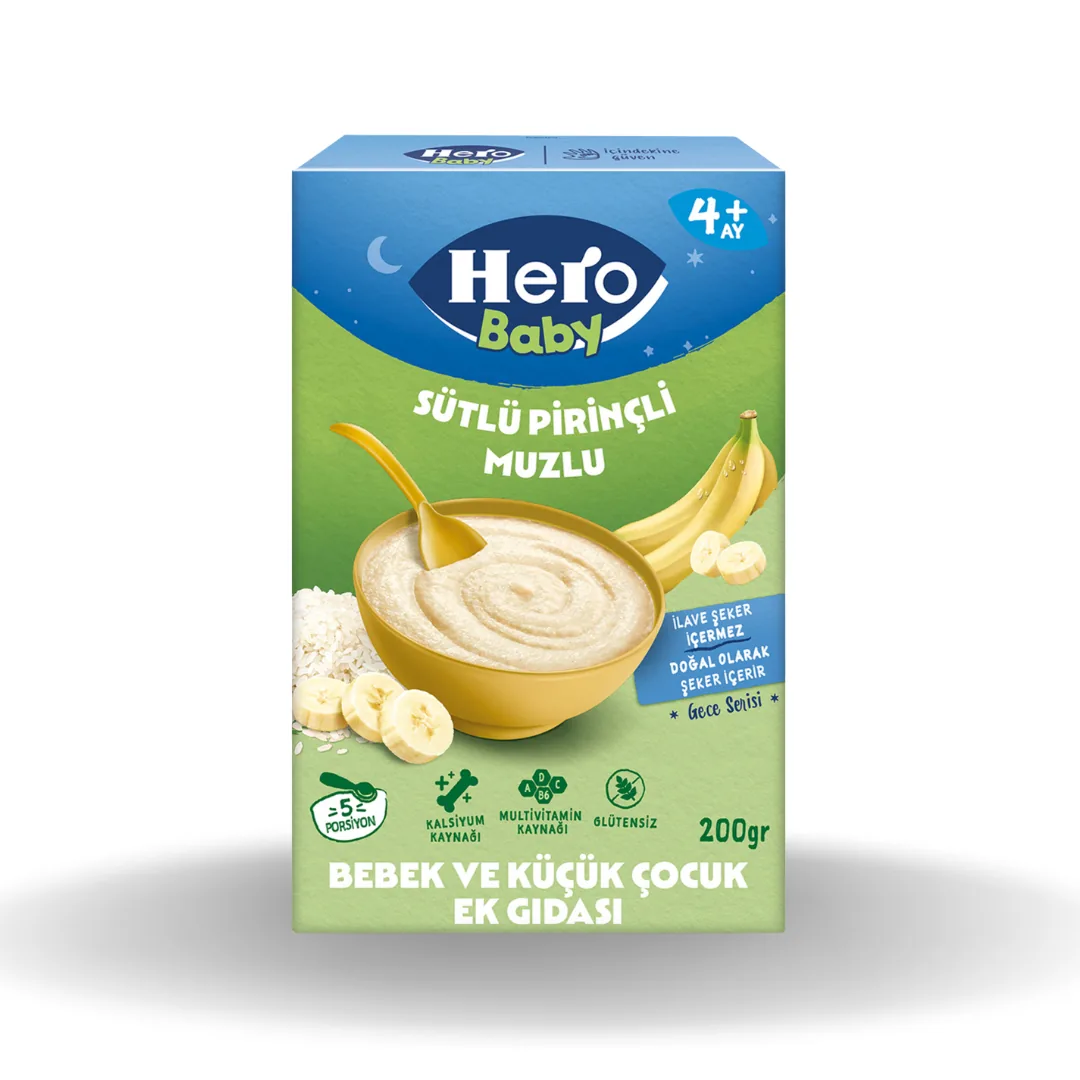 Hero Baby Ek Besin Sütlü Muzlu Piriçli 200 Gr