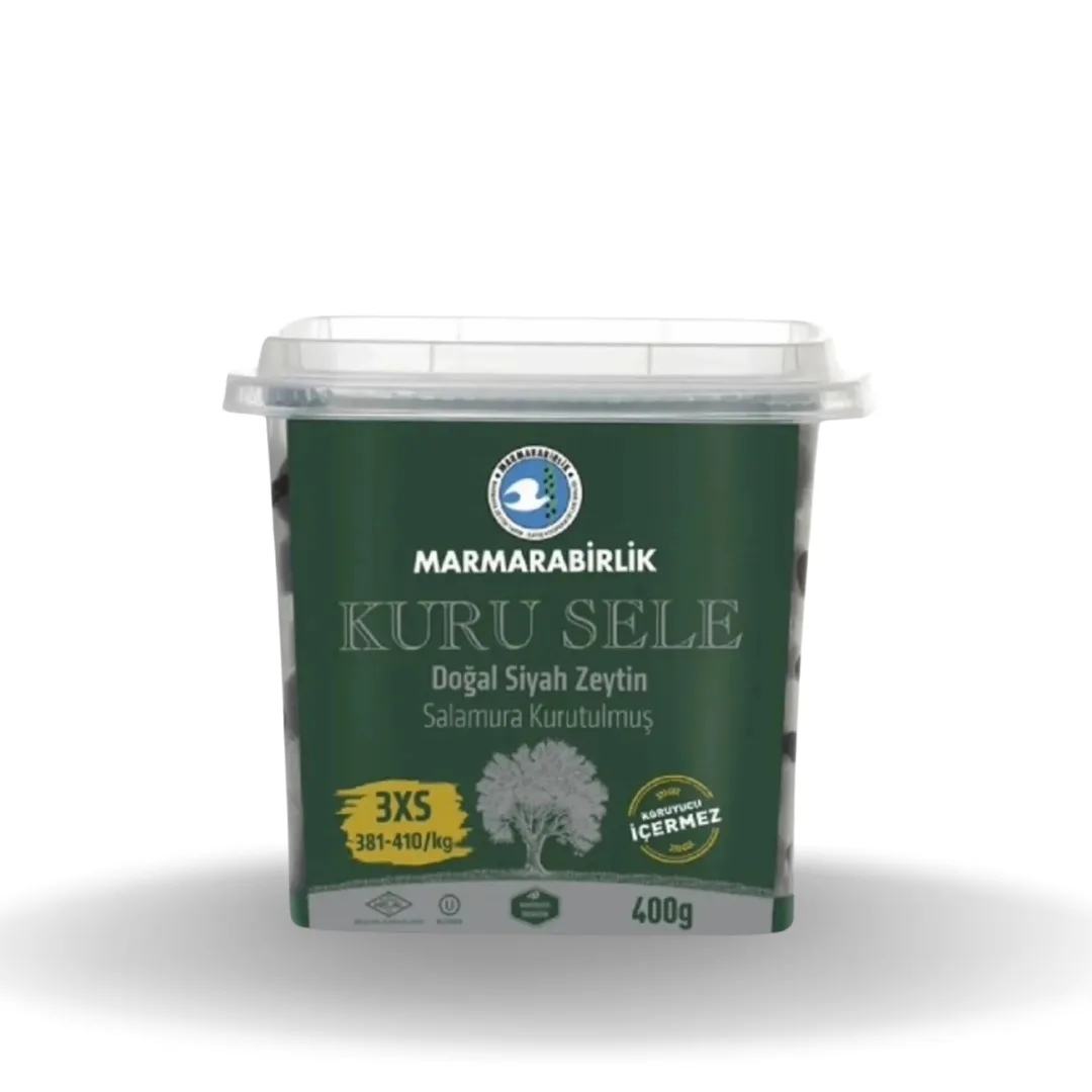 Marmarabirlik Yağlı Salamura Siyah Zeytin 381-410 3XS Pet 400 Gr