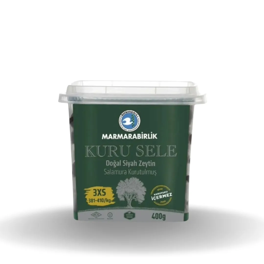 Marmarabirlik Lüks Kuru Sele Siyah Zeytin 381-410 Pet 400 Gr