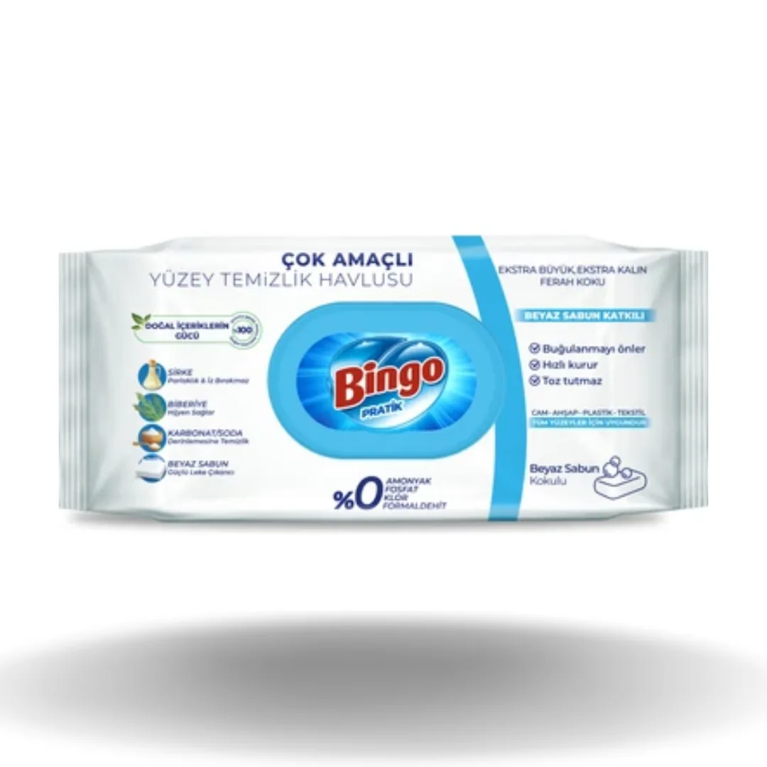 Bingo Yüzey Temizlik Havlusu Beyaz Sabun 96'lI