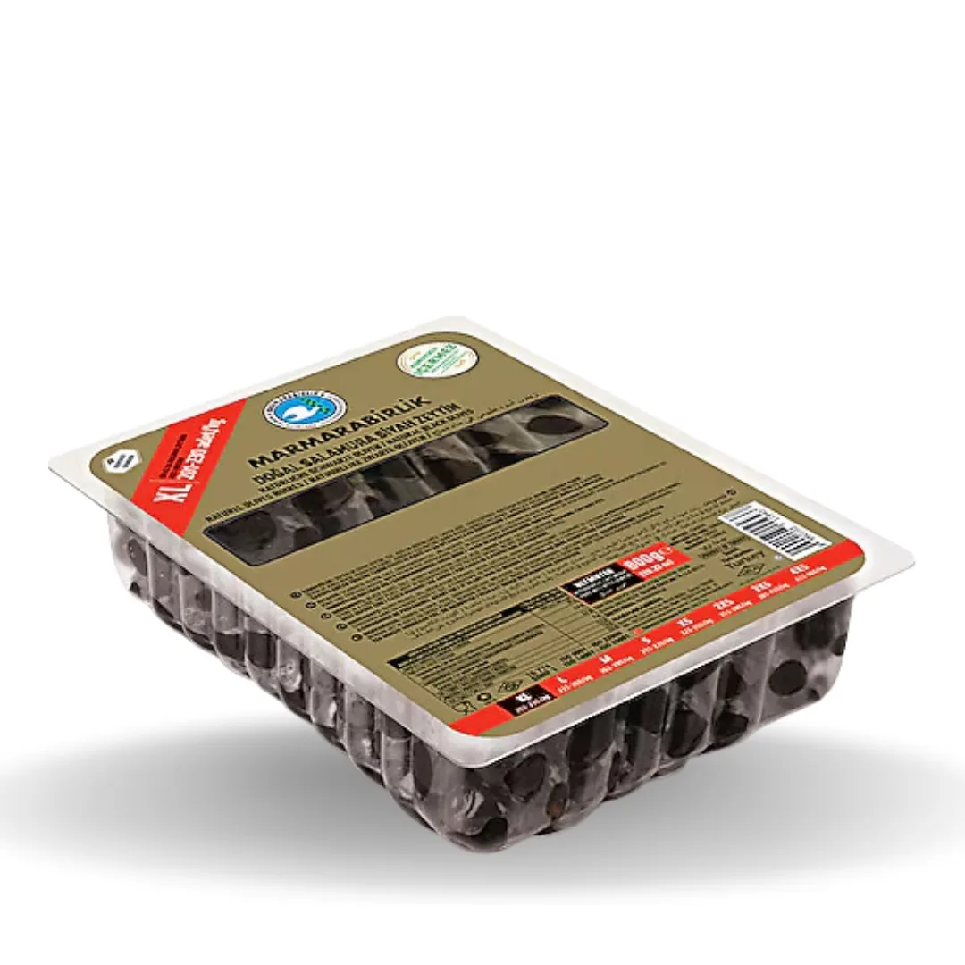Marmarabirlik Mega Siyah Zeytin 201-230 Vakumlu 800 Gr