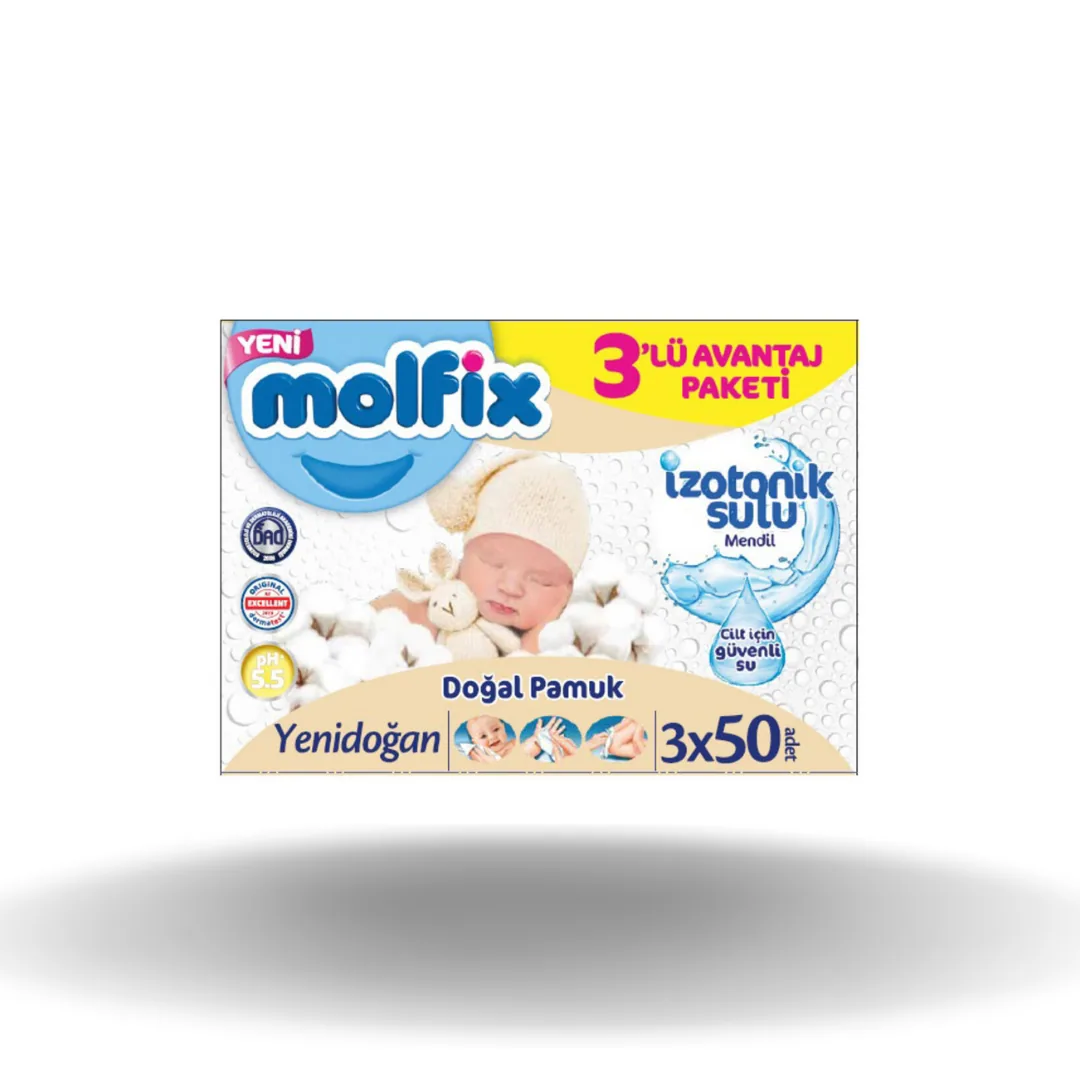 Molfix İzotonik Yenidoğan Islak Havlu 3x50'li