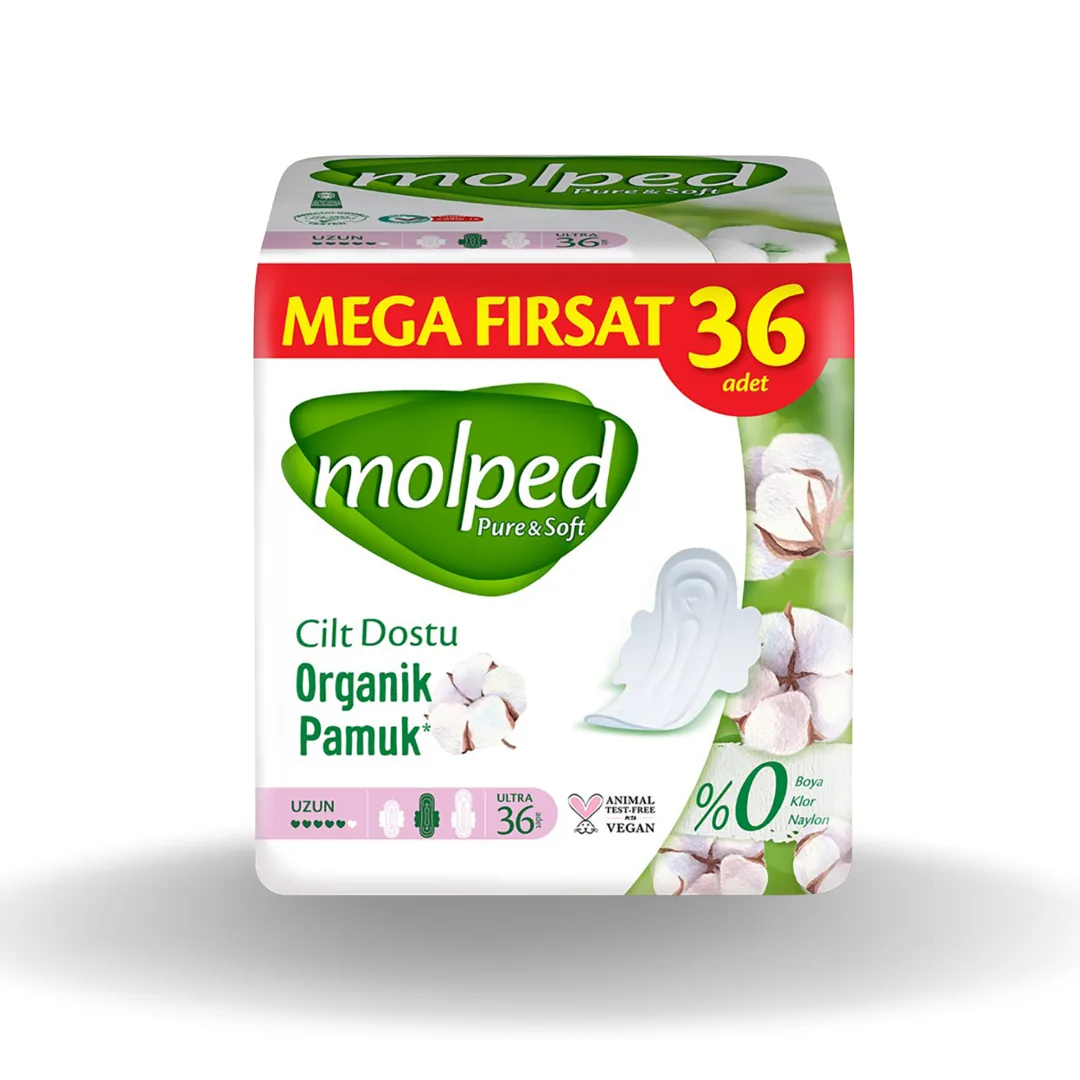 Molped Ultra Hijyenik Ped Anatomik Uzun Mega Firsat 36'lı