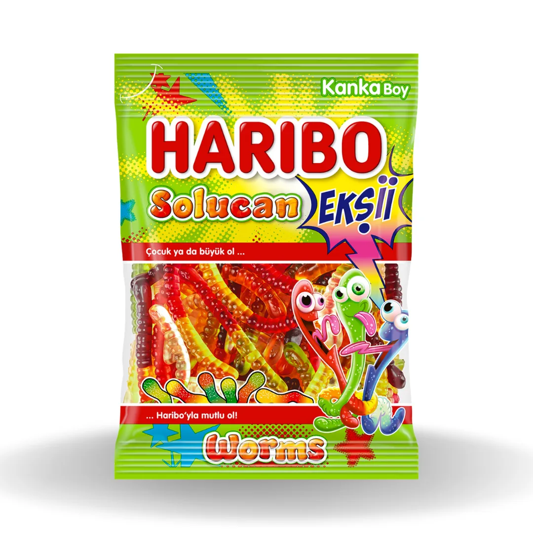 Haribo Jelly Fizz Ekşili Solucan 70 G