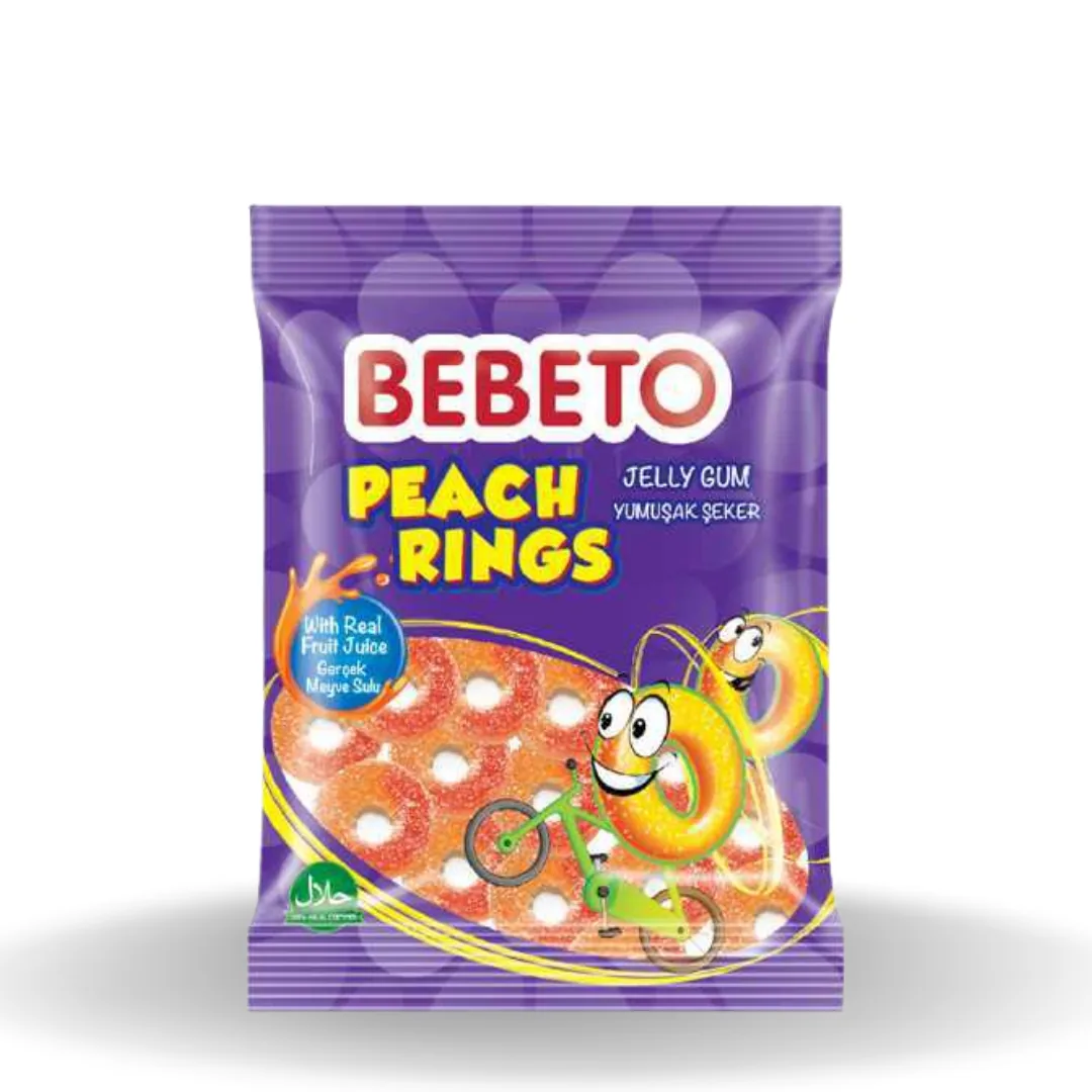 Bebeto Peach Rings Șeftali Halkası Jell 80 Gr