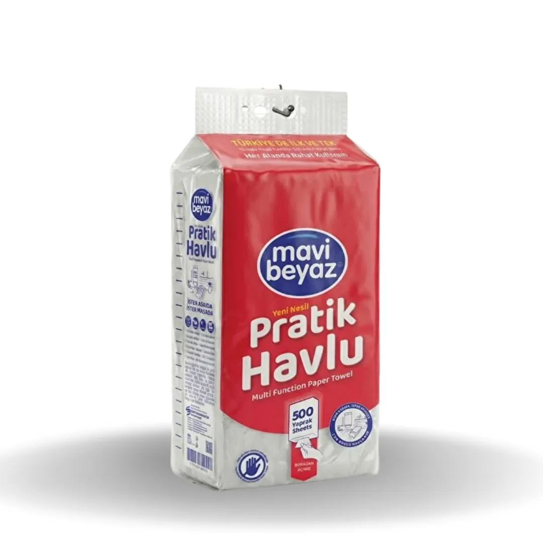 Mavi Beyaz Pratik Havlu 500 Yaprak