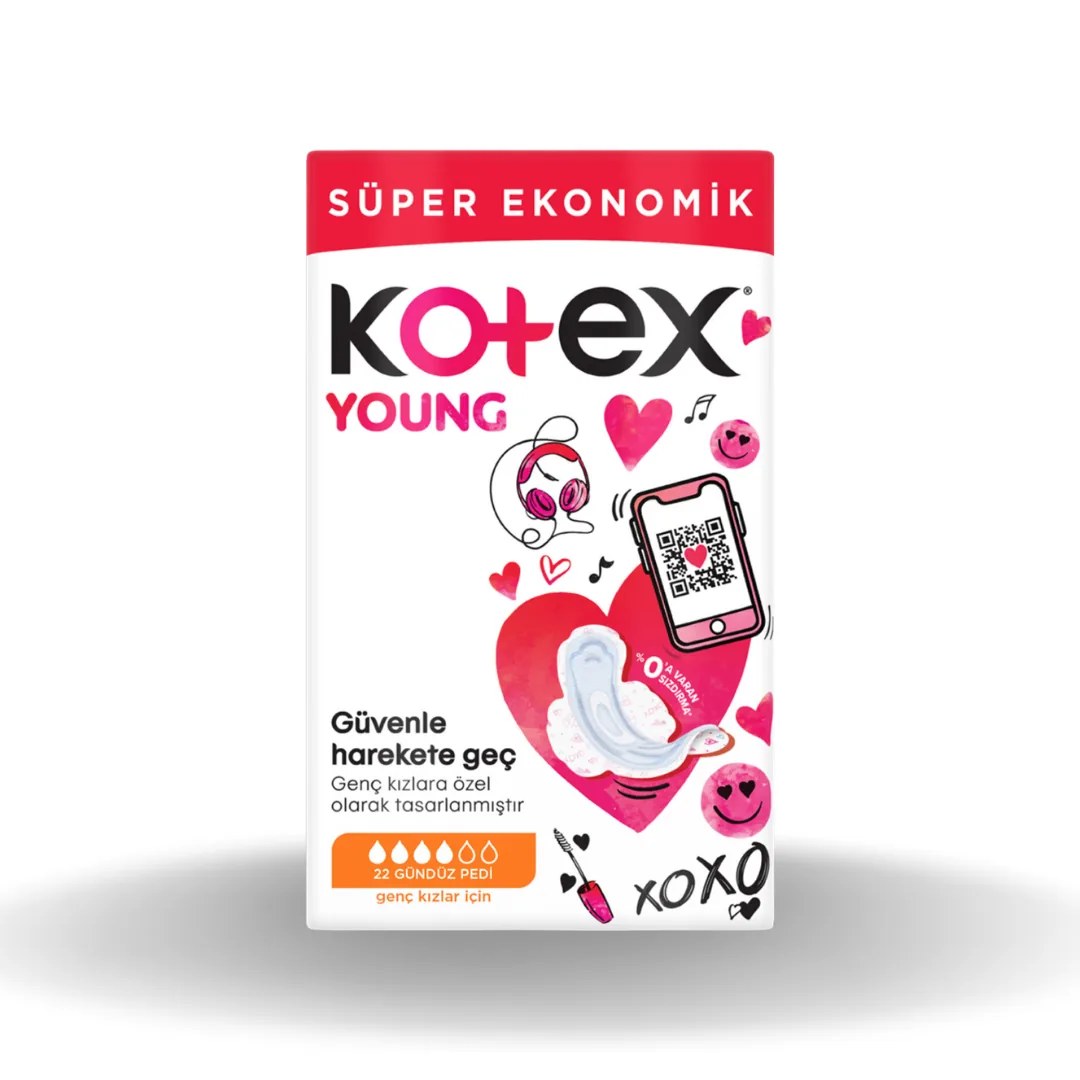 Kotex Young Quadro Gündüz Hijyenik Ped 22'li