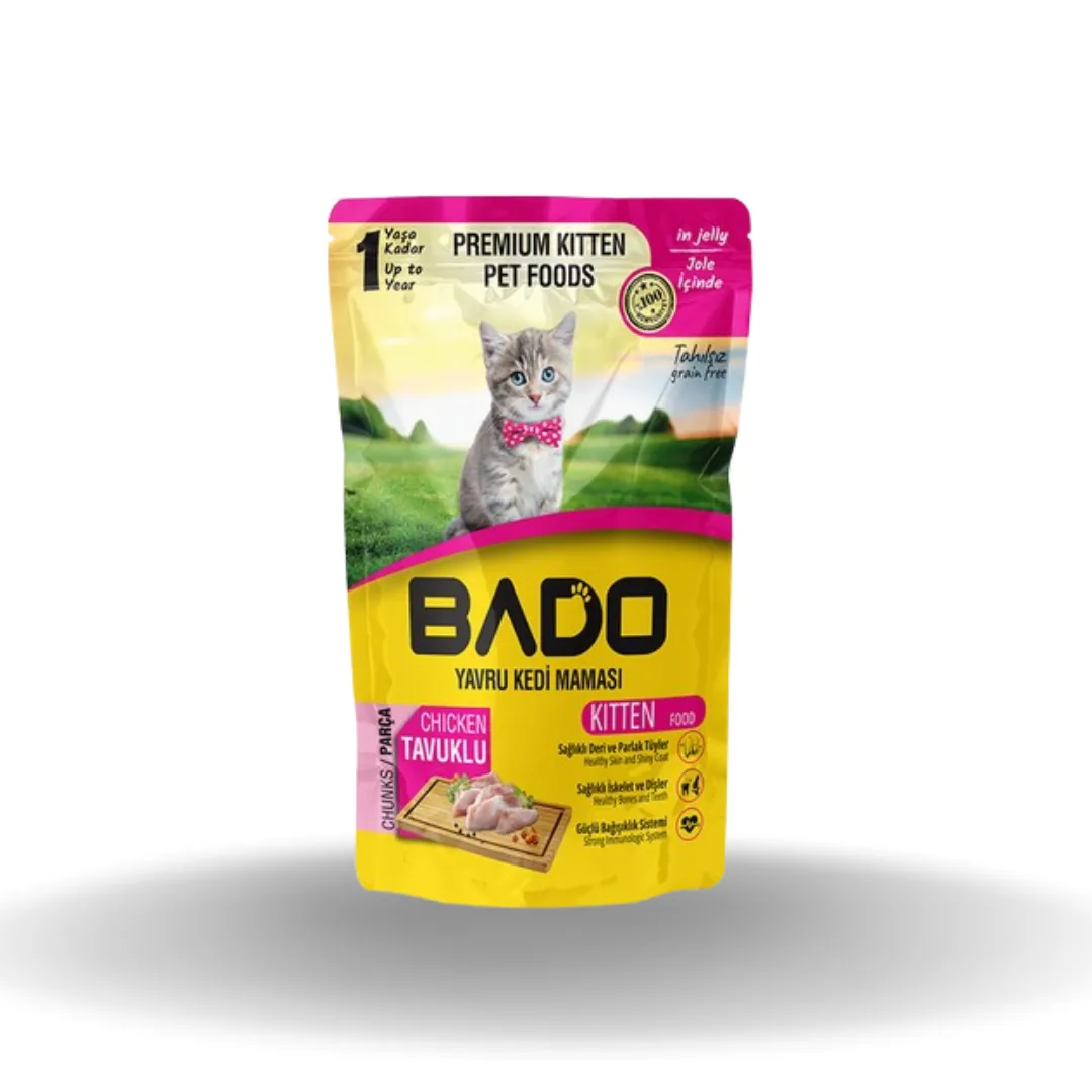 Bado Yavru Kedi Yaş Mama Parça Tavuk Etli 85 Gr