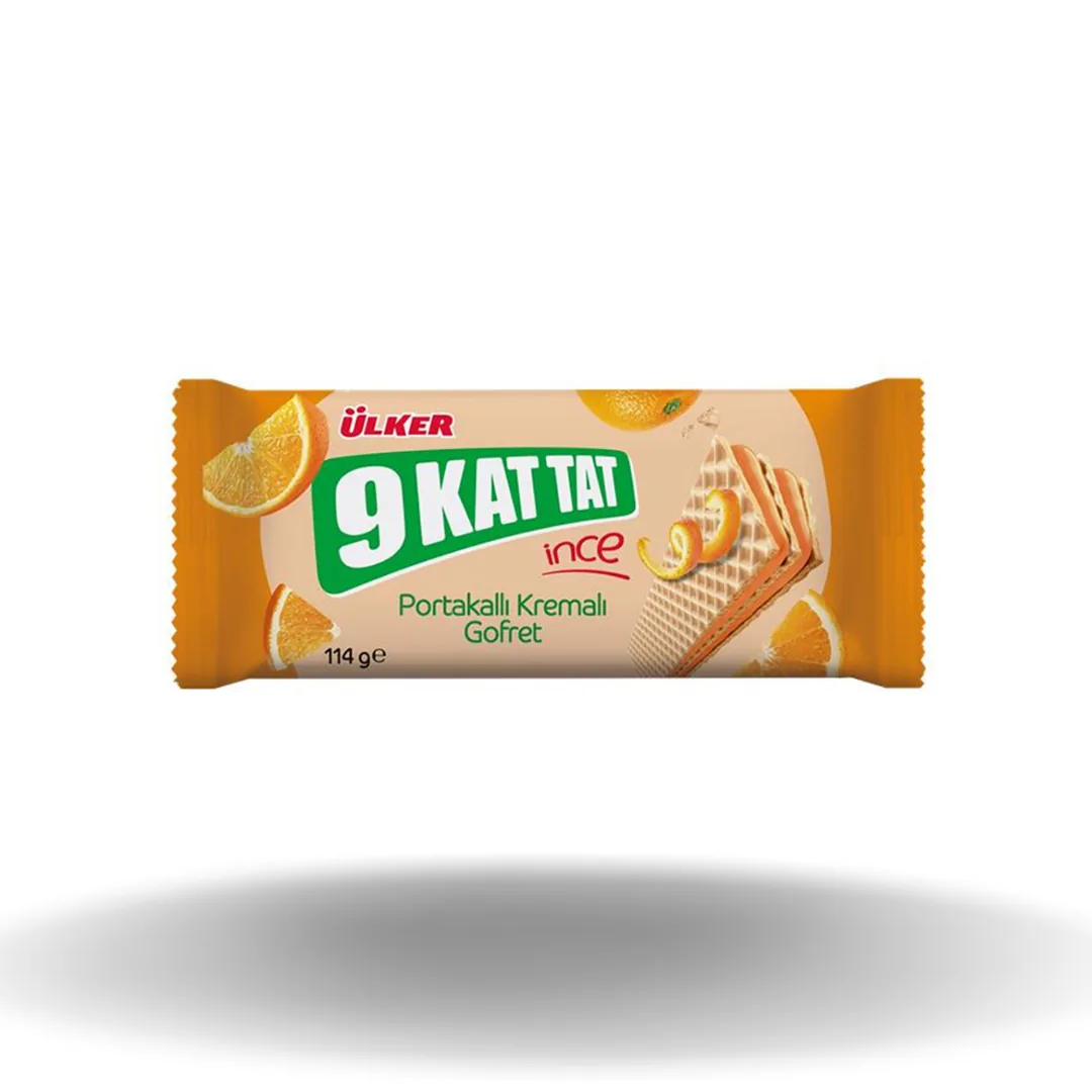 Ülker 9 Kat ince ince Portakallı Kremalı Gofret 114 Gr