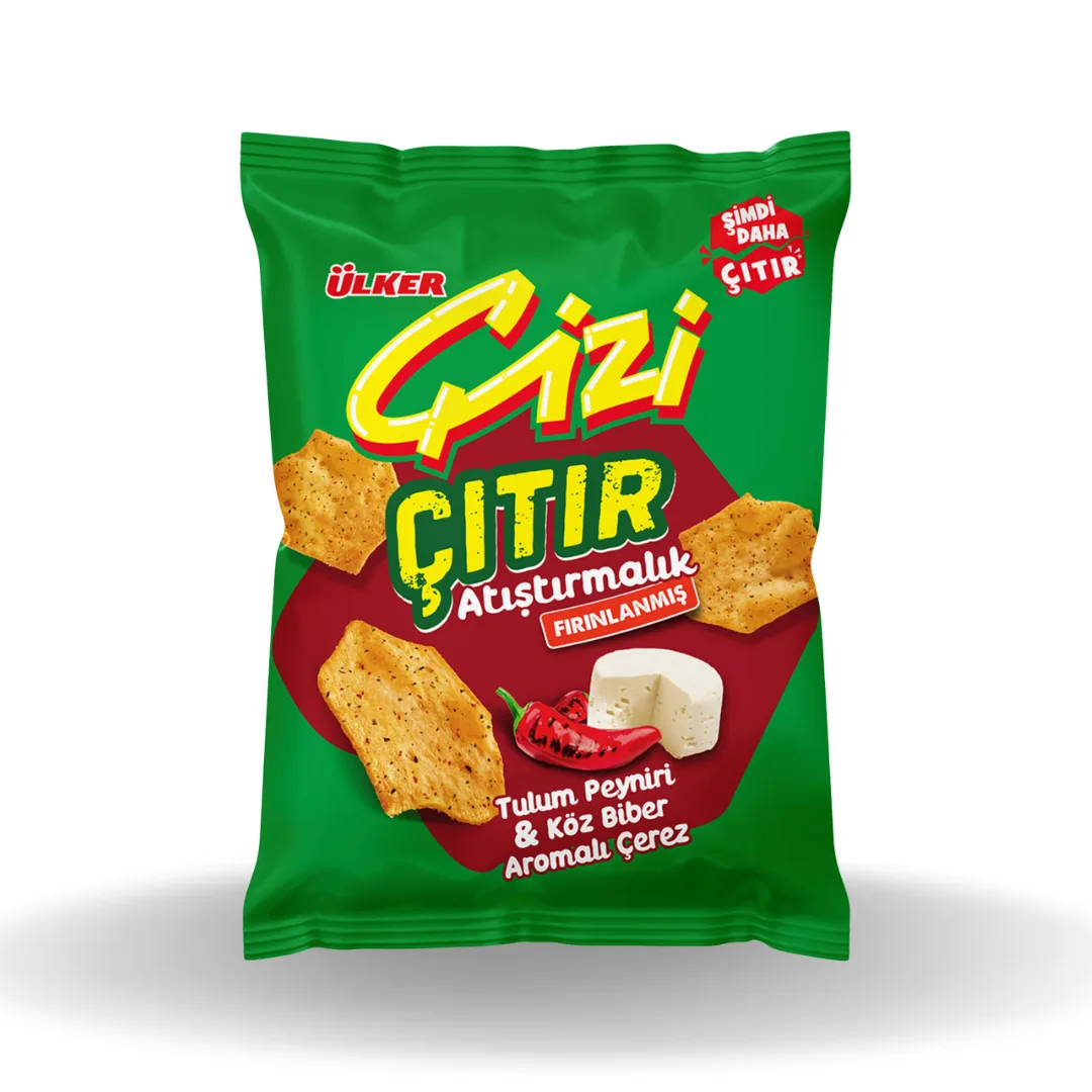 Ülker Çizi Çıtır Tulum Peynir & Köz Biber Aromalı 50 Gr