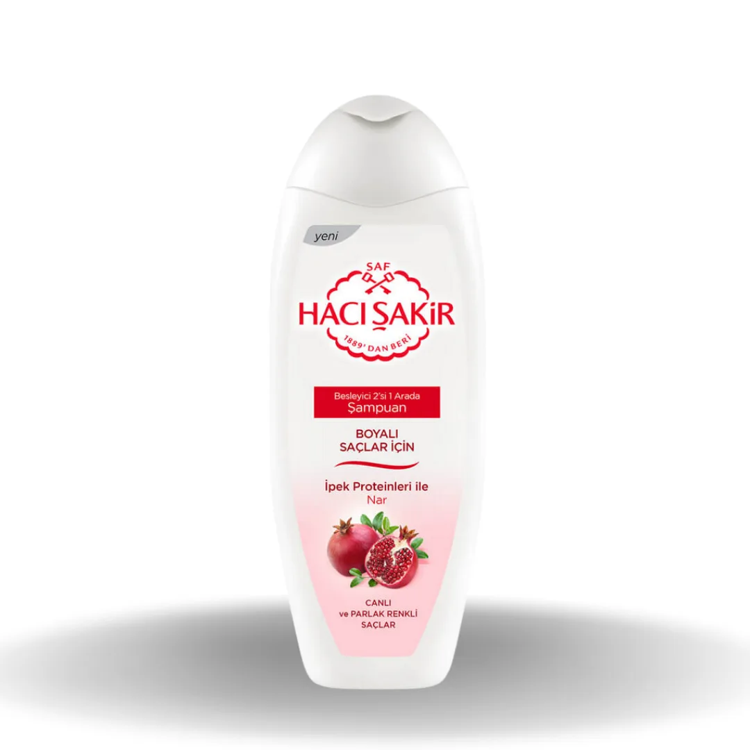 Hacı Şakir Nar Özlü Boyalı Saçlar İçin 2’si 1 Arada Şampuan 500 Ml