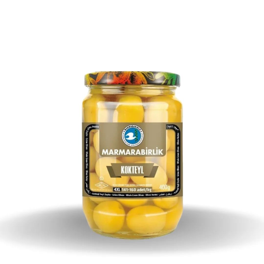 Marmarabirlik Yeşil Kokteyl Zeytin 141-160 Cam 400 Gr