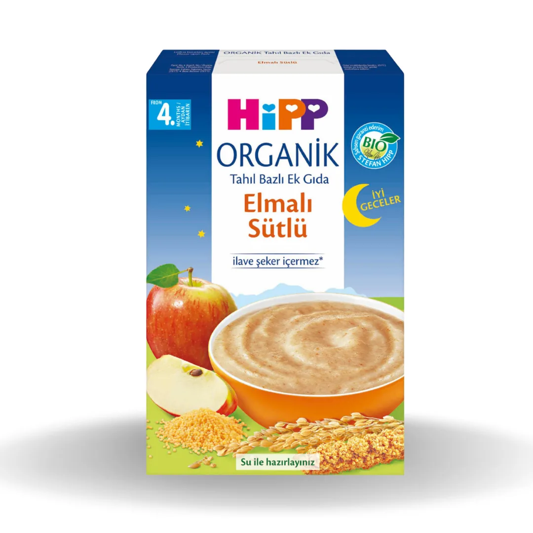 Hipp Organik iyi Geceler Yulaflı Elmalı Sütlü Tahıl Bazlı Ek Gıda