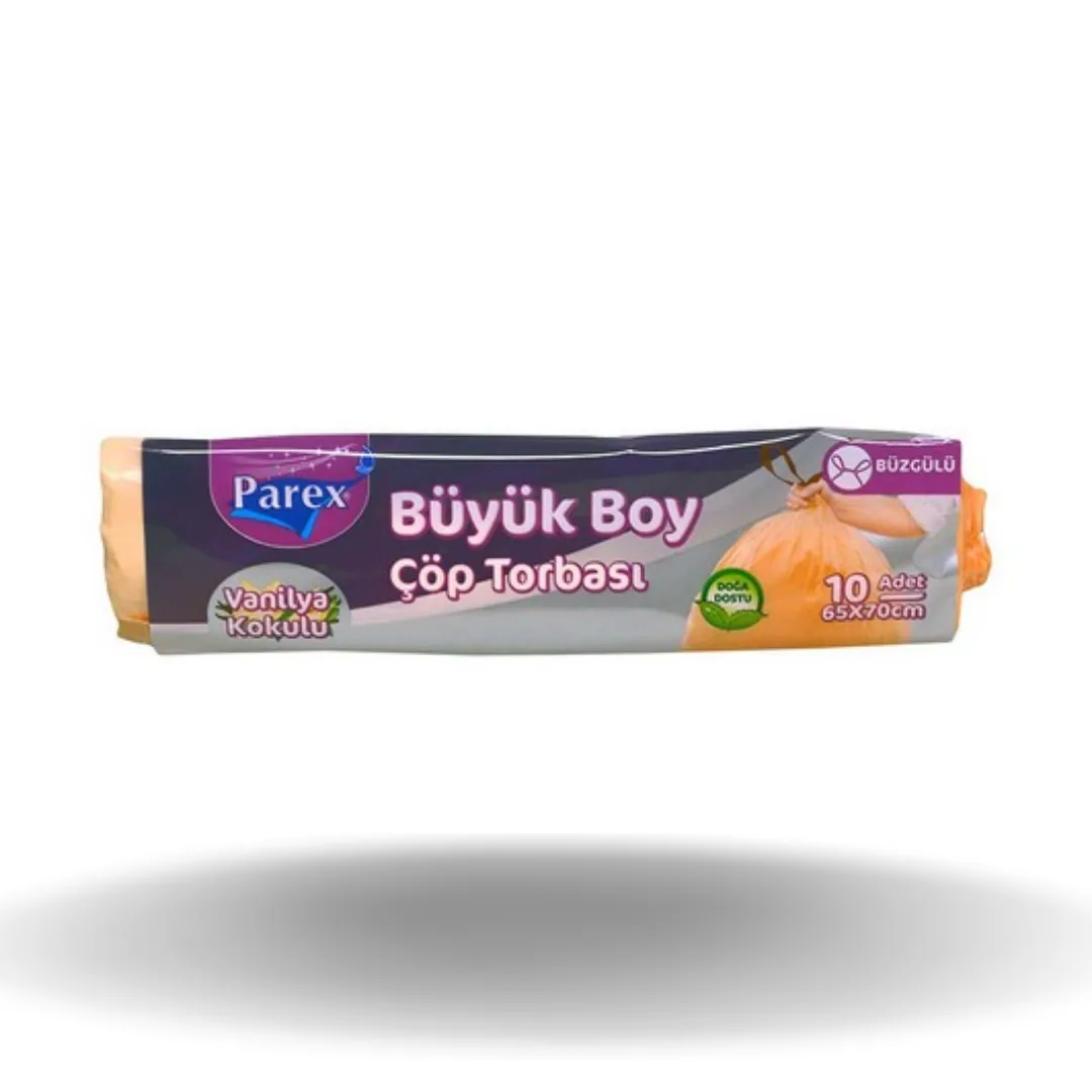 Parex Ekonomik Büzgülü Vanilya Kokulu Çop Torbası Büyuk 10'Lu