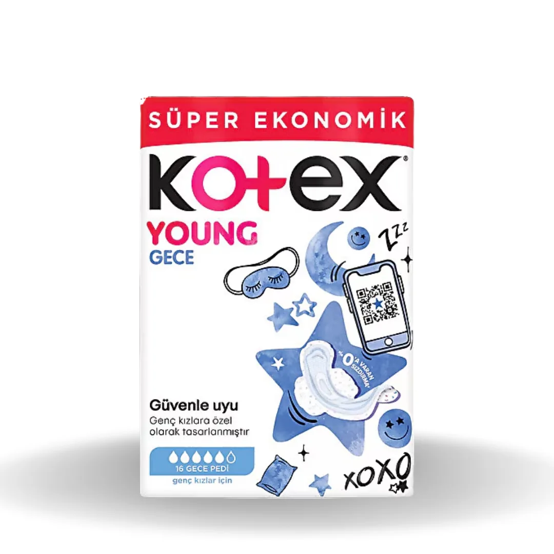 Kotex Young Quadro Gece Hijyenik Ped 16'lı