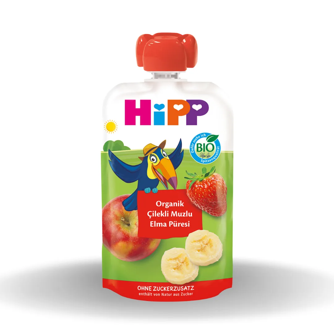 Hipp Organik Çilekli Muzlu Elma Püresi 100 Gr