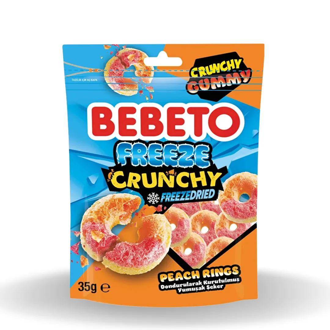 Bebeto Freeze Dried Peach Rings 35 Gr