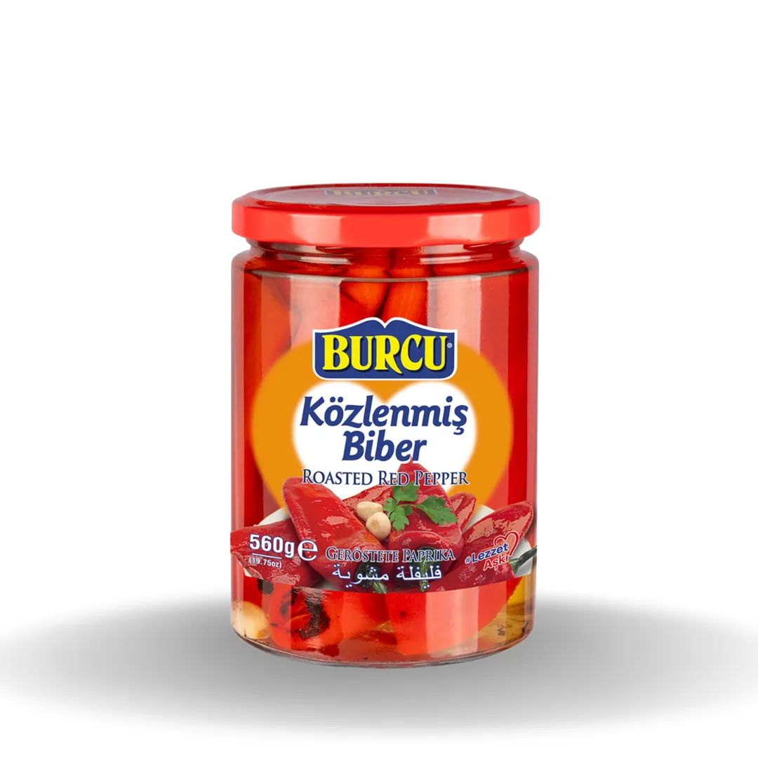Burcu Közlenmiş Kırmızı Biber Cam Kavanoz 560 G