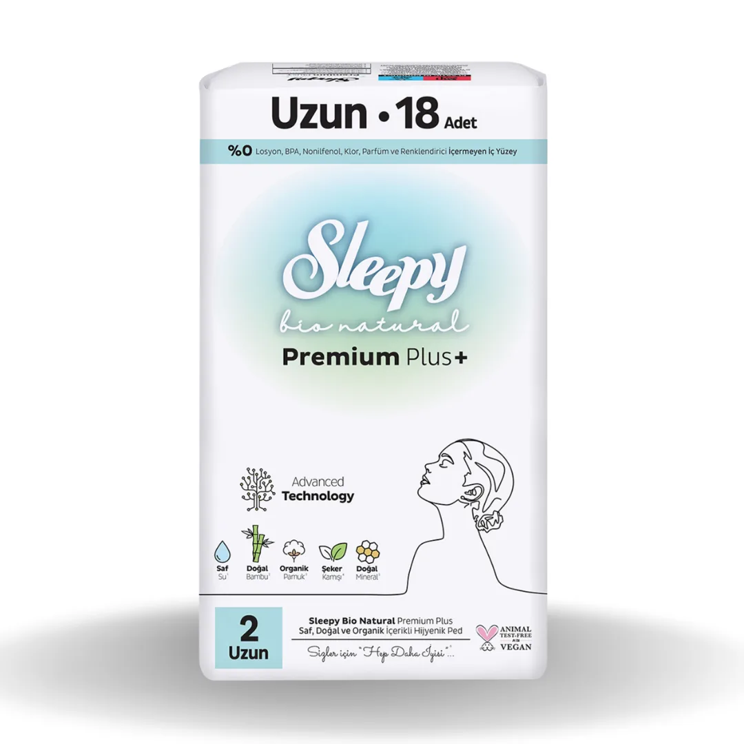 Sleepy Bio Natural Super Eco Uzun Hijyenik Ped 18'li