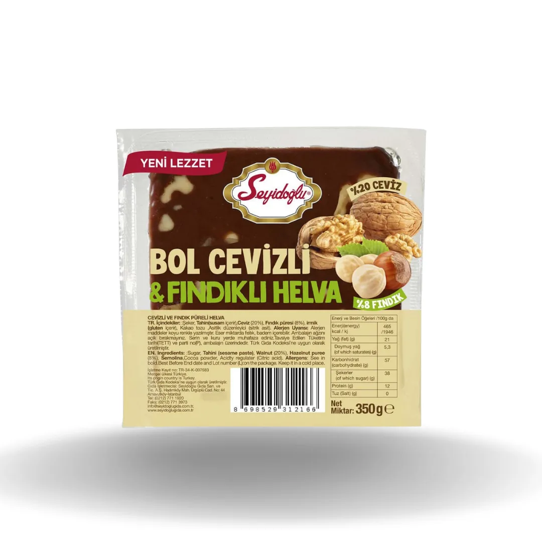 Seyidoğlu Bol Cevizli Fındıklı Yaz Helvası 350 Gr