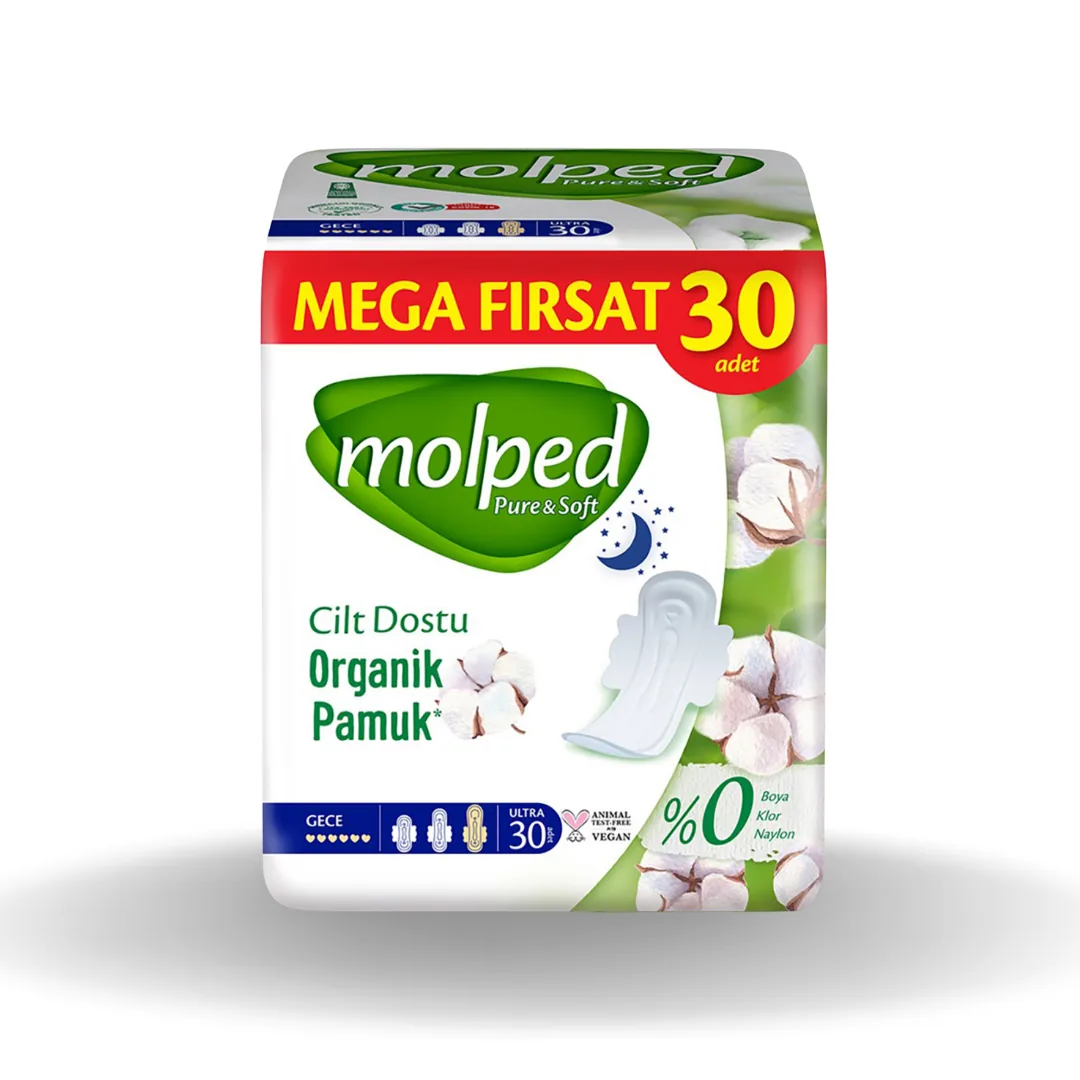 Molped Pure&Soft Mega Firsat Gece Hijyenik Ped 30'lu