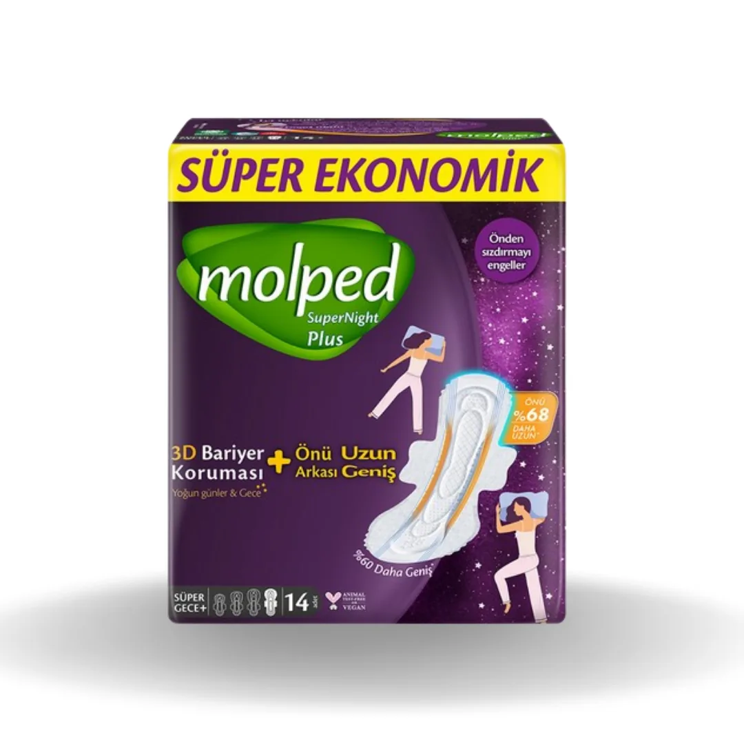 Molped Supernight Önü Uzun Süper Ekonomik Gece 14'lü