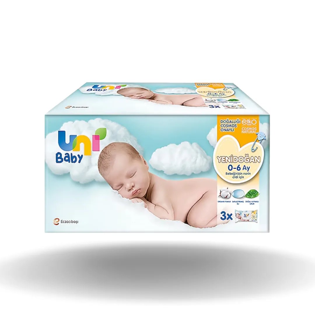 Uni Baby Yenidoğan Islak Havlu 40 Yaprak 3 Lü
