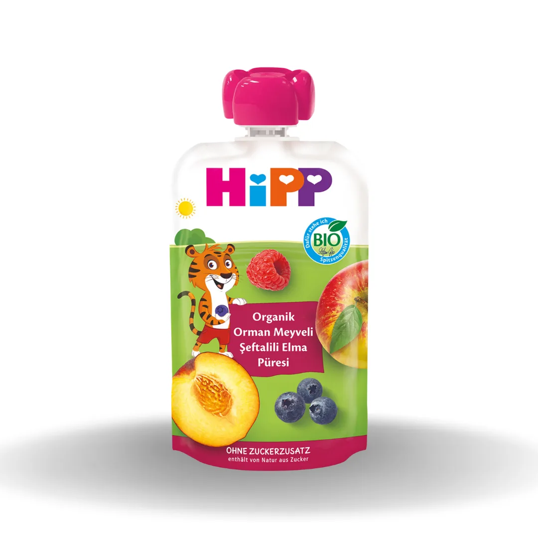 Hipp Organik Orman Meyveli Şeftalili Elma Püresi 100 Gr