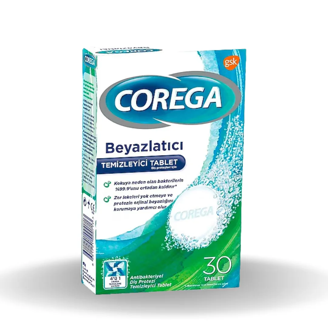 Corega Diş Protez Temizleyici Beyazlatıcı Tablet 30'lu