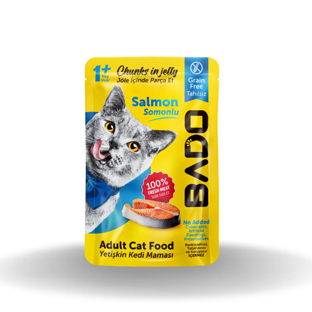 Bado Yetişkin Kedi Yaş Mama Somon Balıklı 85 Gr