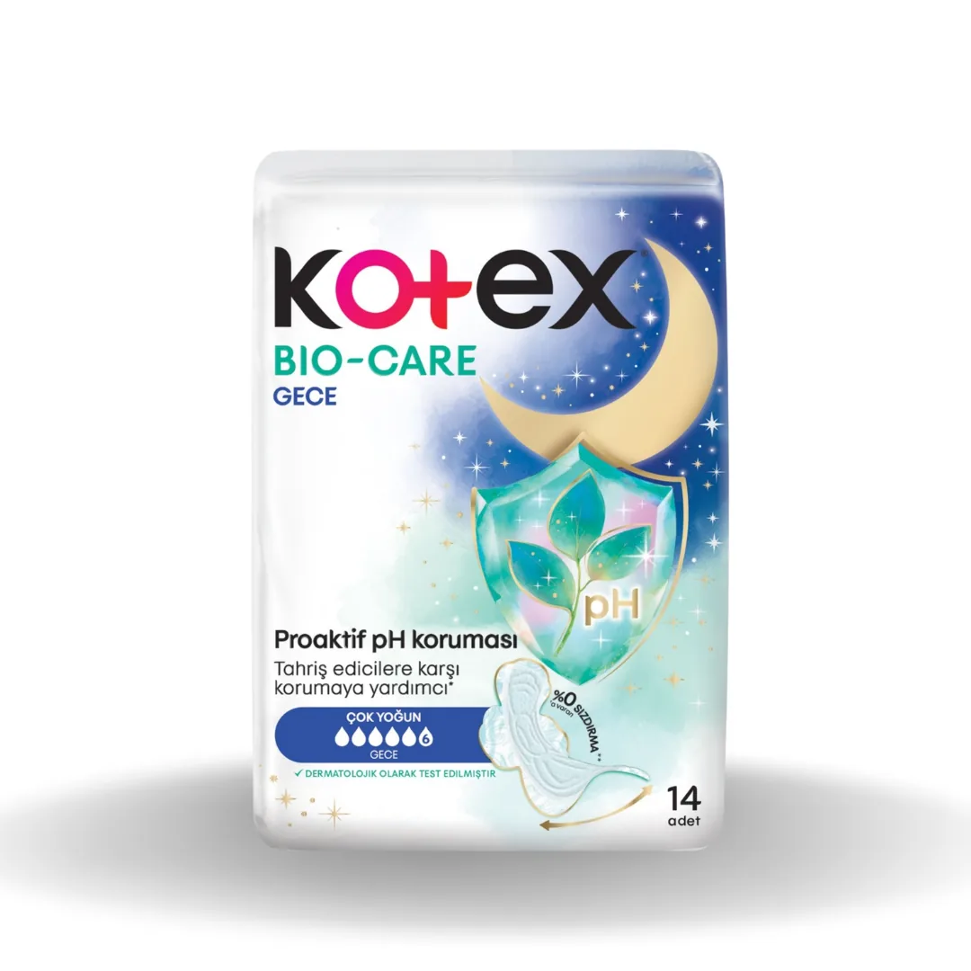 Kotex Bio-Care Quadro Gece Hijyenik Ped 14lu