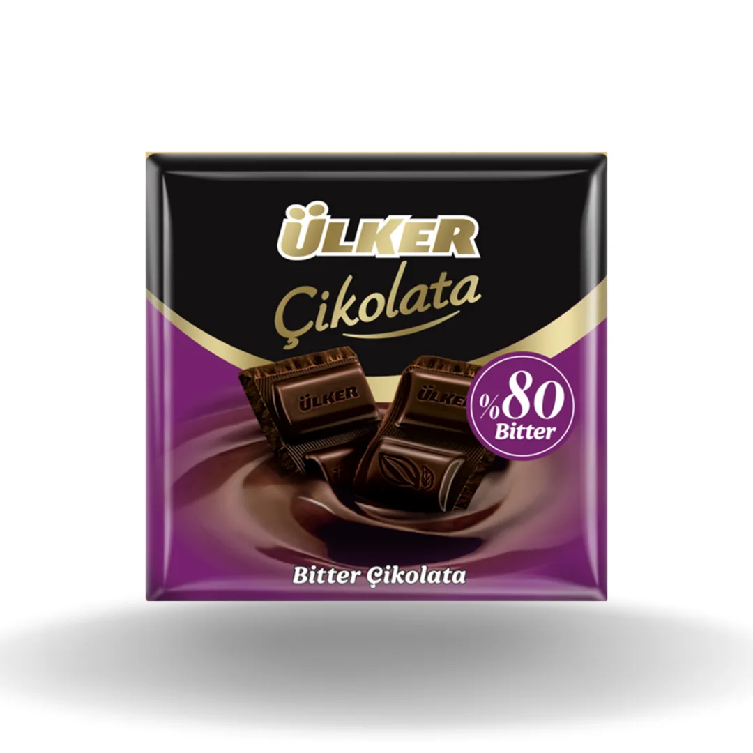 Ülker Kare Çikolata %80 Bitter 60 Gr