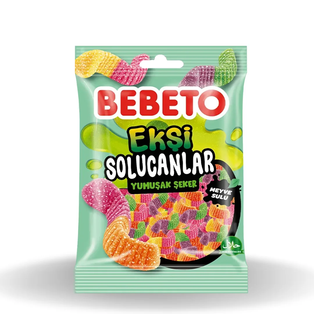 Bebeto Sour Worms Ekşi Solucanlar 80 Gr