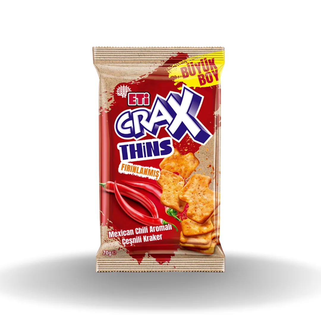 Eti Crax Thins Mexican Chili Aromalı Kraker 70 Gr