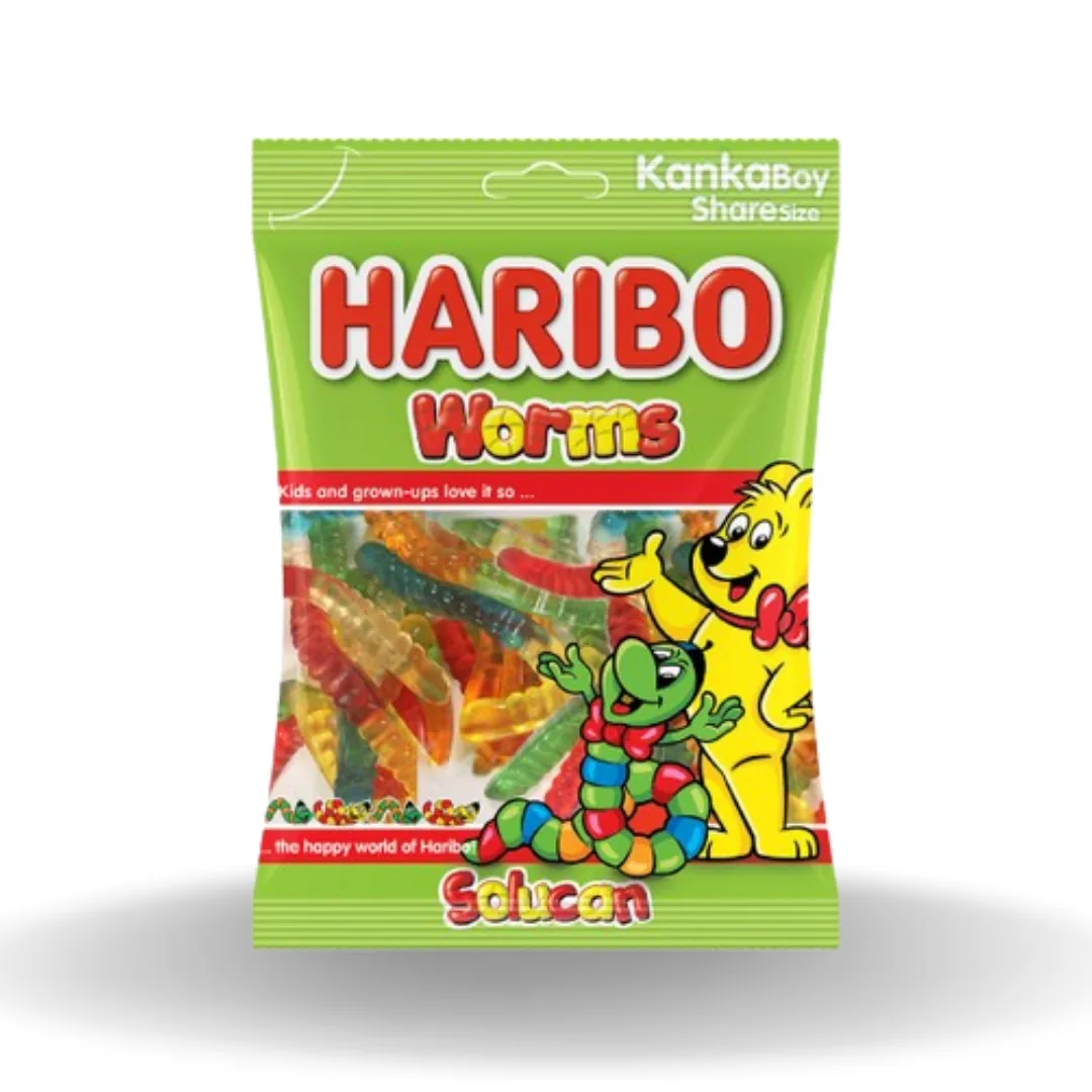 Haribo Jelly Solucan (Worms Bag) 80 Gr