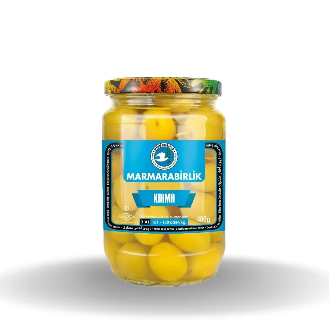 Marmarabirlik Yeşil Kırma Zeytin 161-180 Cam 400 Gr