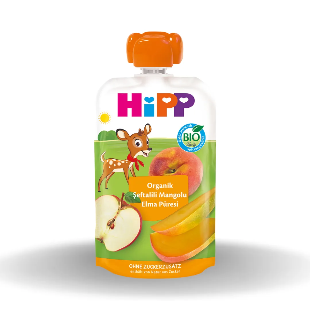 Hipp Organik Şeftalili Mangolu Elma Püresi 100 Gr