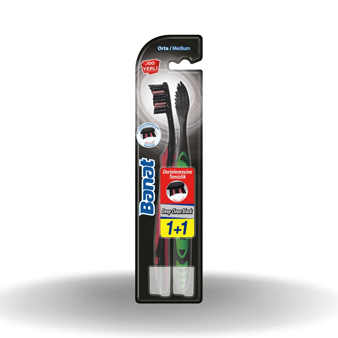 Banat Diş Fırçası Deep Clean Black (1+1) Orta