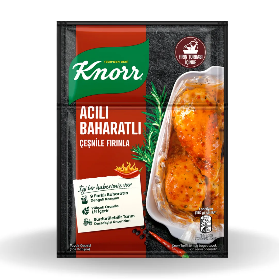 Knorr Çeşni Firında Tavuk Acı Baharatlı 31 Gr