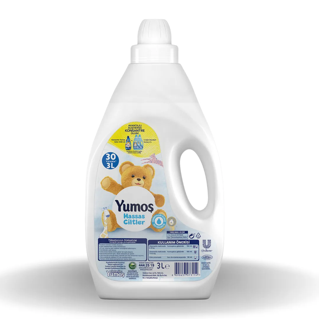 Yumoş Yumuşatıcı Hassas Ciltler 3 Lt